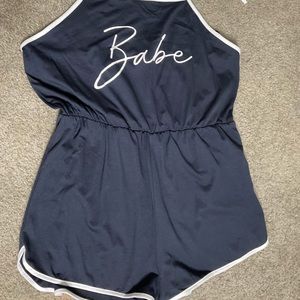 Navy Blue Halter Neck Romper